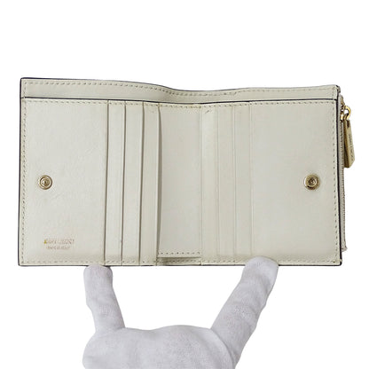 JIMMY CHOO ジミーチュウ 二つ折り財布 ホワイト レザー レディース 【中古】
