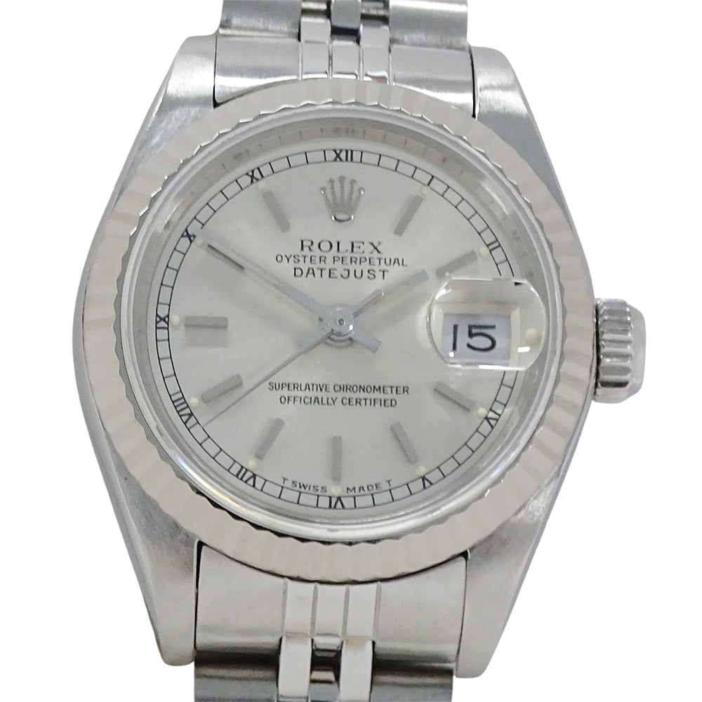 ROLEX ロレックス デイトジャスト 69174 L番 レディース 腕時計 自動巻き AT ステンレス SS ホワイトゴールド WG 磨き済み 【中古】