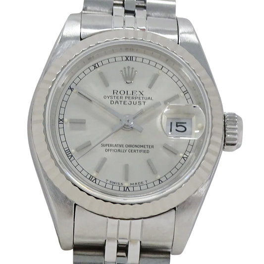ROLEX ロレックス デイトジャスト 69174 L番 レディース 腕時計 自動巻き AT ステンレス SS ホワイトゴールド WG 磨き済み 【中古】