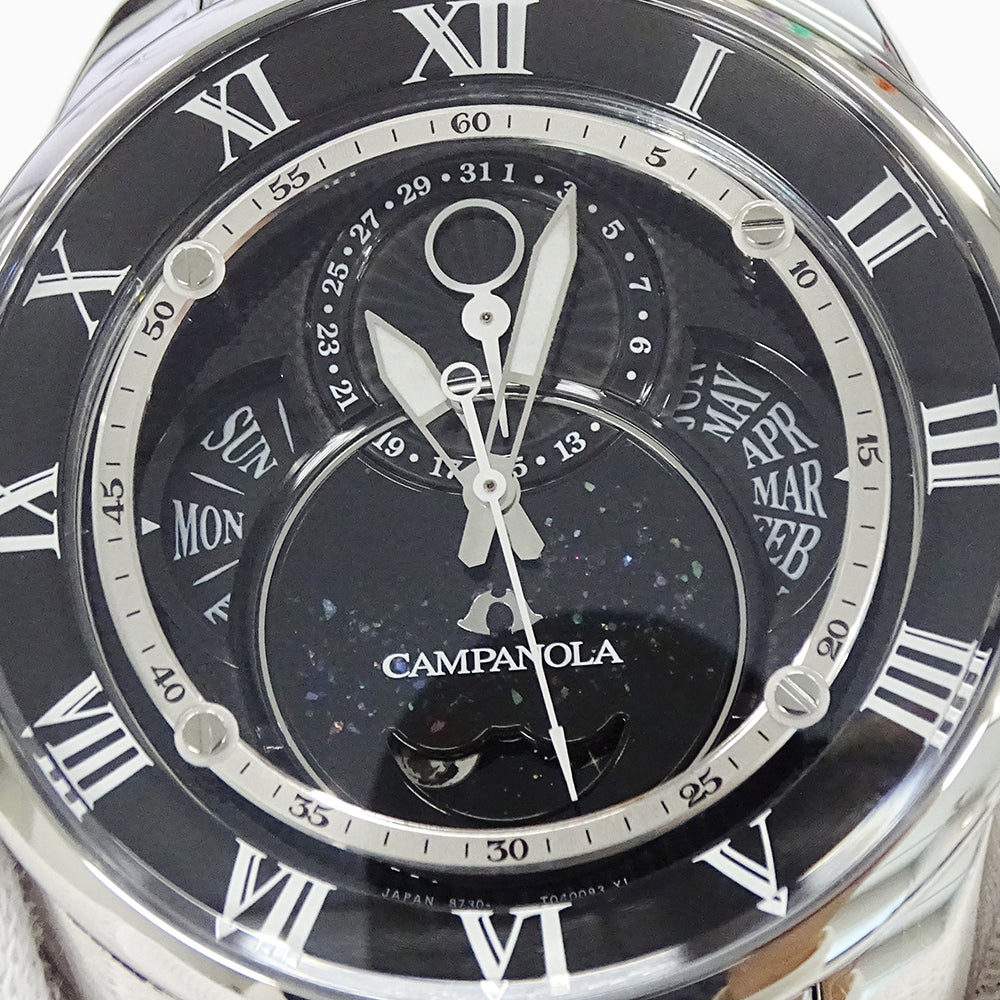 CITIZEN シチズン カンパノラ 天彩星 あまいろほし BU0020-71E メンズ 腕時計 ムーンフェイズ エコドライブ ステンレス SS ブラック 磨き済み 【中古】