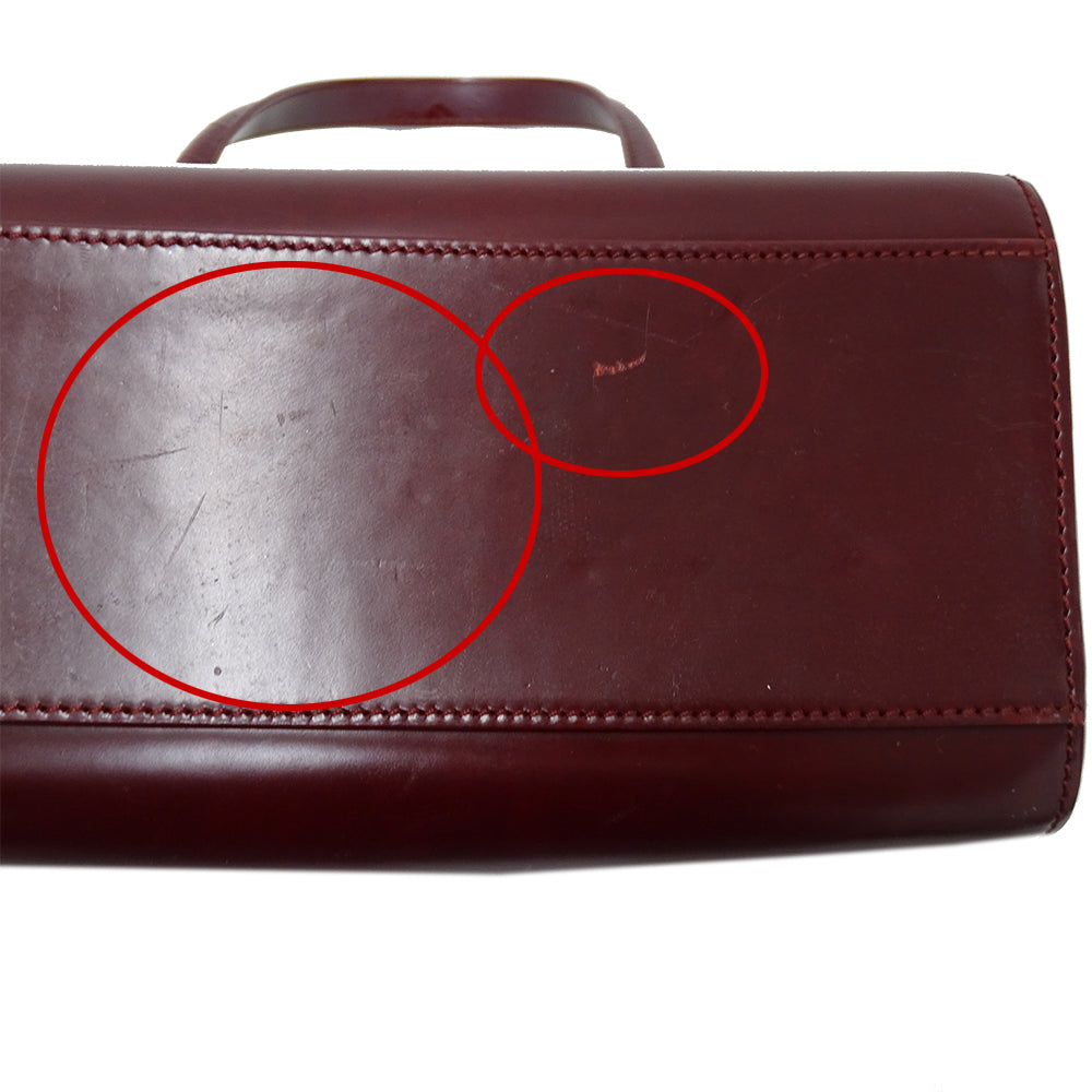 Cartier カルティエ パンテール ハンドバッグ ボルドー パテントレザー レディース 【中古】