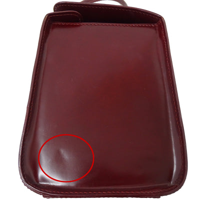 Cartier カルティエ パンテール ハンドバッグ ボルドー パテントレザー レディース 【中古】