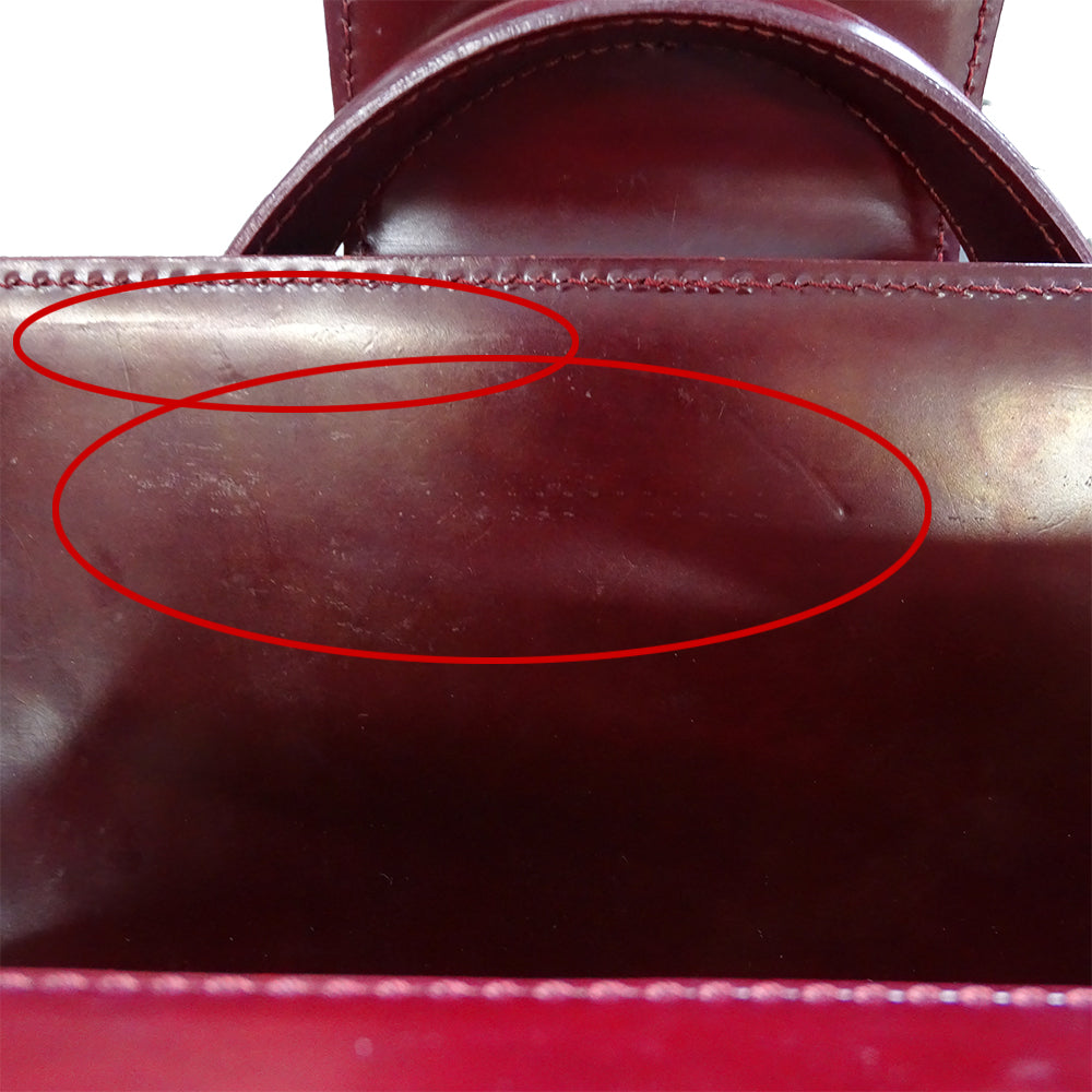 Cartier カルティエ パンテール ハンドバッグ ボルドー パテントレザー レディース 【中古】