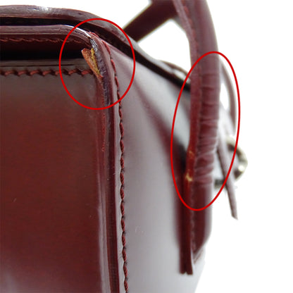 Cartier カルティエ パンテール ハンドバッグ ボルドー パテントレザー レディース 【中古】
