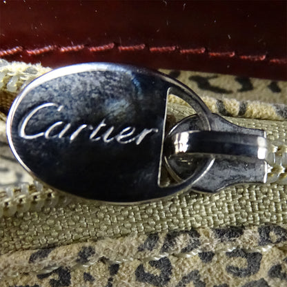 Cartier カルティエ パンテール ハンドバッグ ボルドー パテントレザー レディース 【中古】