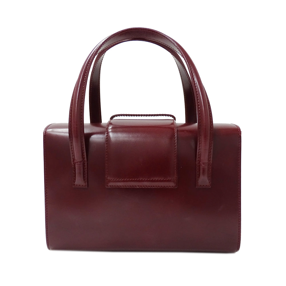 Cartier カルティエ パンテール ハンドバッグ ボルドー パテントレザー レディース 【中古】