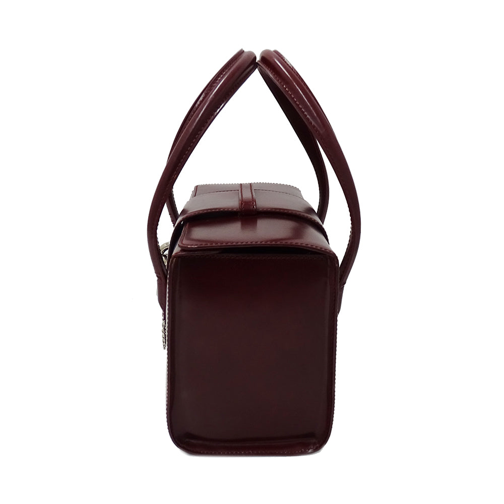 Cartier カルティエ パンテール ハンドバッグ ボルドー パテントレザー レディース 【中古】