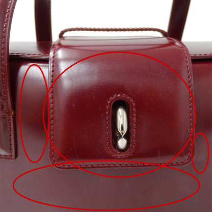 Cartier カルティエ パンテール ハンドバッグ ボルドー パテントレザー レディース 【中古】