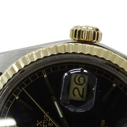 ROLEX ロレックス デイトジャスト 16013 88番台 メンズ 腕時計 自動巻き AT SS YG ブラック OH･磨き済み【中古】