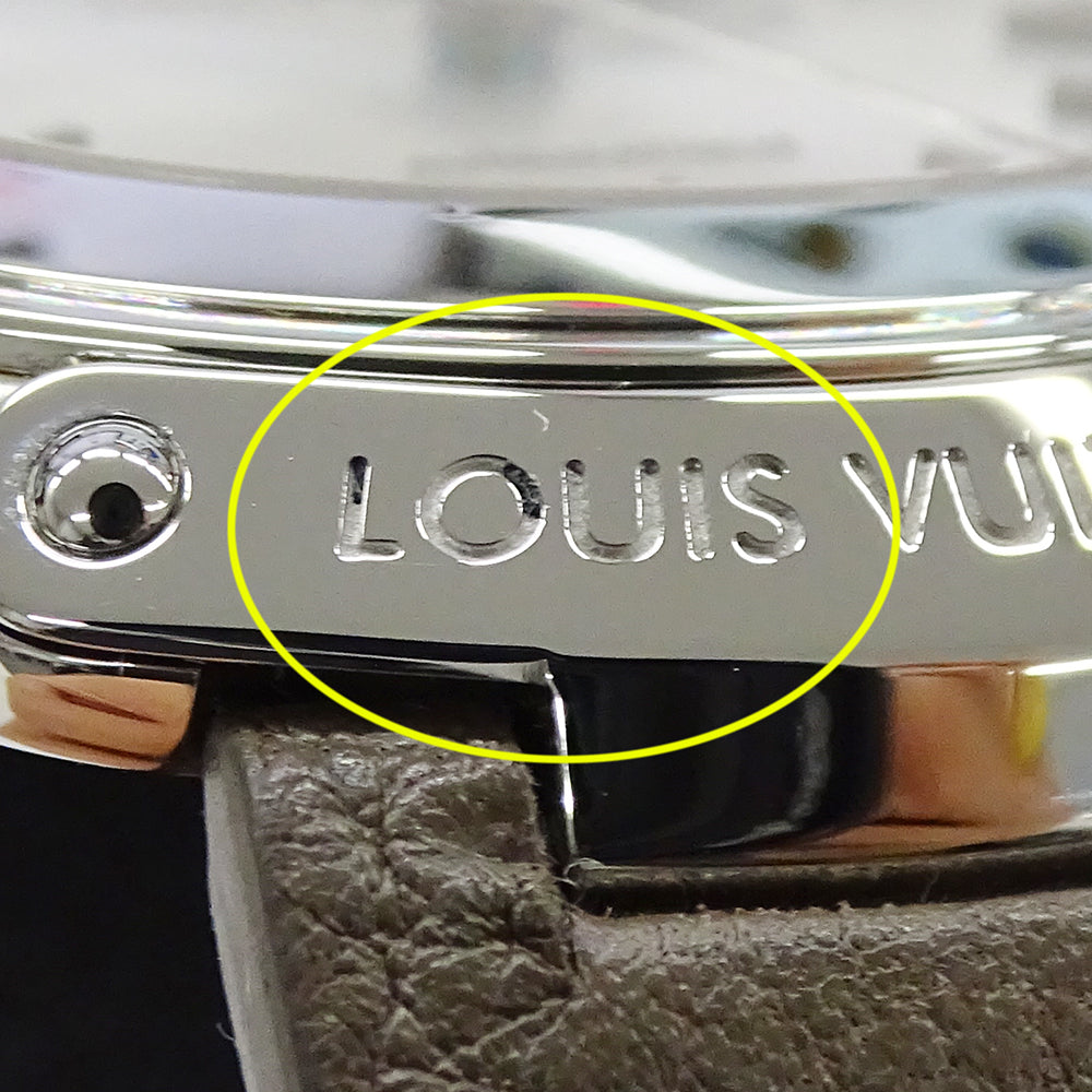 LOUIS VUITTON ルイ・ヴィトン フィフティーファイブ Q6G20 メンズ 腕時計 自動巻き AT ステンレス SS レザー 磨き済み 【中古】