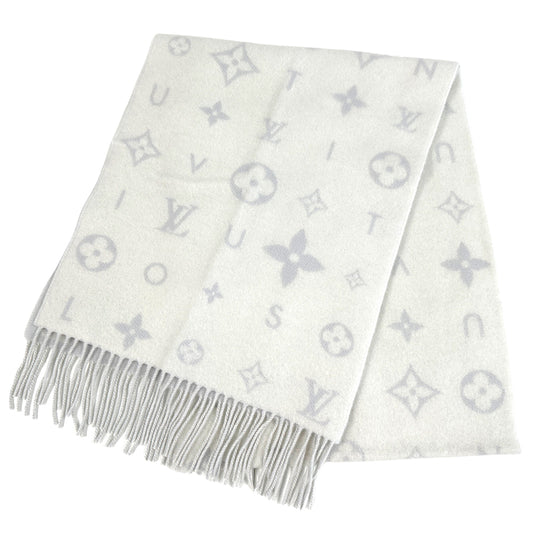 LOUIS VUITTON ルイ・ヴィトン マフラー・レイキャビッククラウド マフラー・ストール グリクレール ホワイト ライトブルー M97659 カシミヤ レディース 【中古】