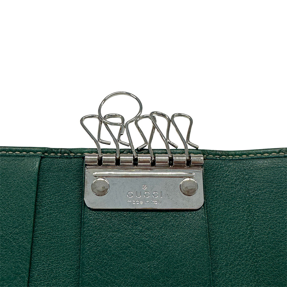 GUCCI グッチ キーケース シマ グリーン 150402 レザー メンズ 【中古】