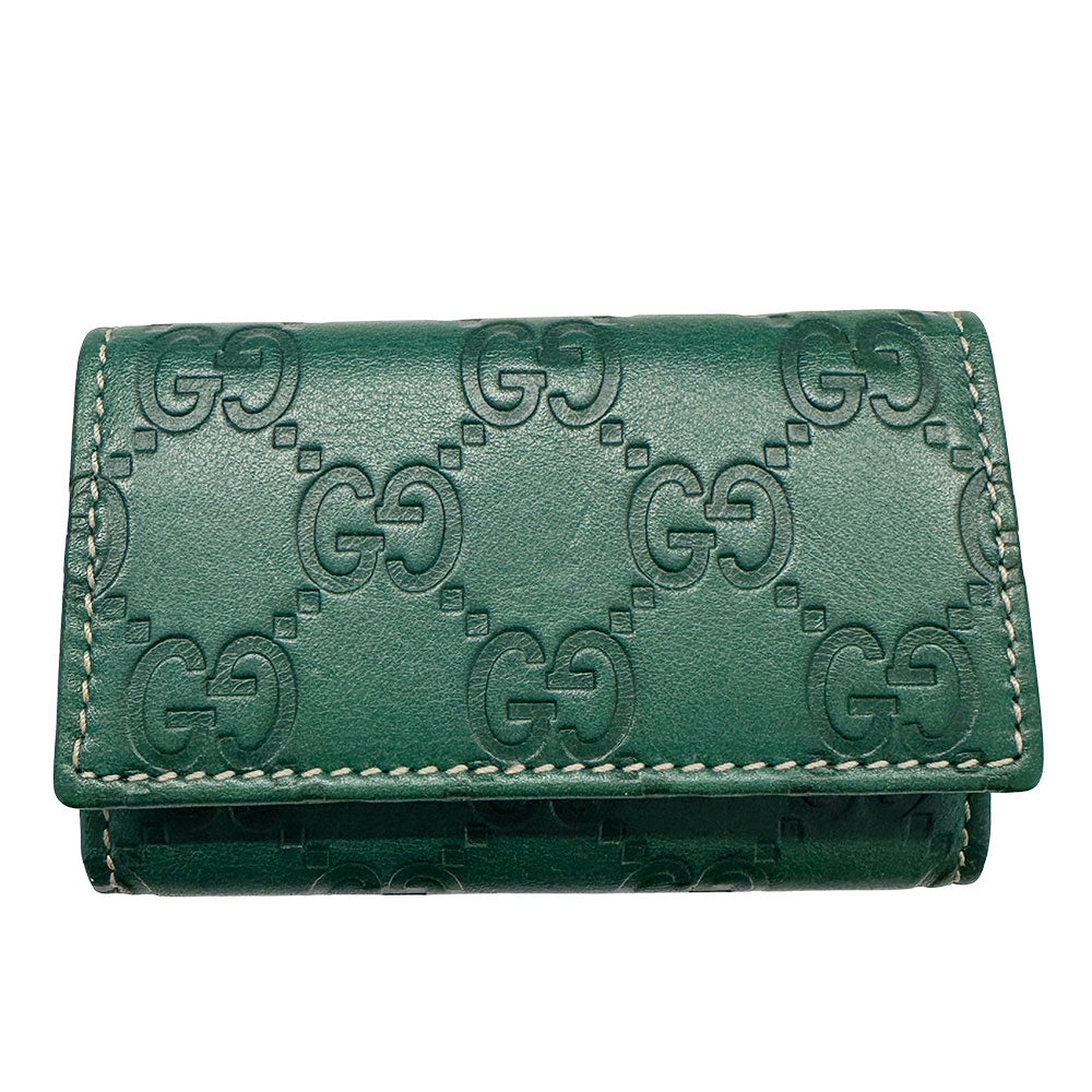 GUCCI グッチ キーケース シマ グリーン 150402 レザー メンズ 【中古】