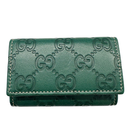 GUCCI グッチ キーケース シマ グリーン 150402 レザー メンズ 【中古】