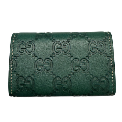 GUCCI グッチ キーケース シマ グリーン 150402 レザー メンズ 【中古】