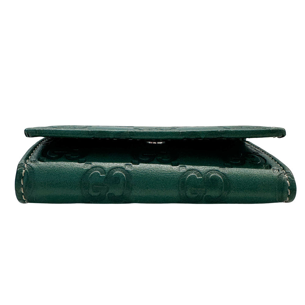 GUCCI グッチ キーケース シマ グリーン 150402 レザー メンズ 【中古】