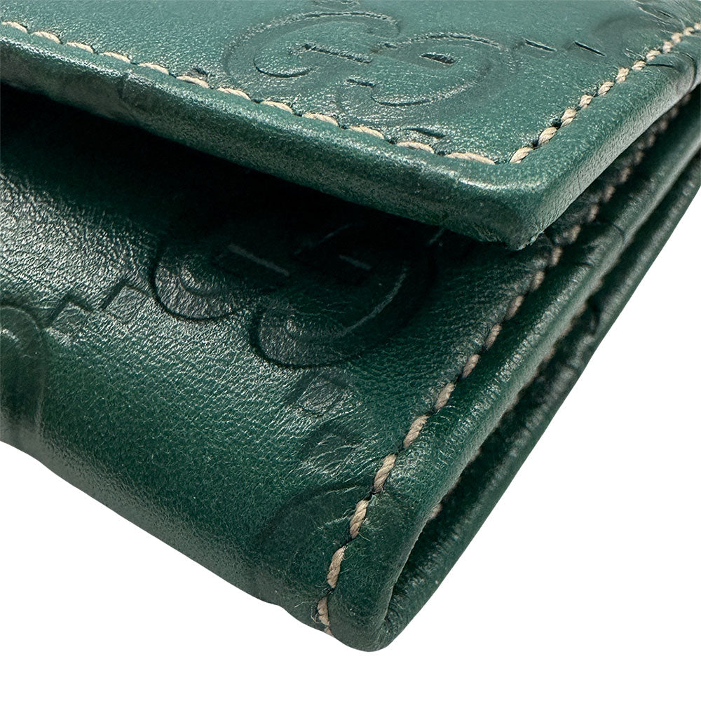 GUCCI グッチ キーケース シマ グリーン 150402 レザー メンズ 【中古】