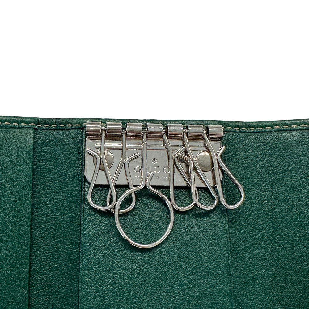 GUCCI グッチ キーケース シマ グリーン 150402 レザー メンズ 【中古】