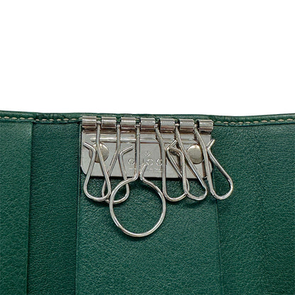 GUCCI グッチ キーケース シマ グリーン 150402 レザー メンズ 【中古】