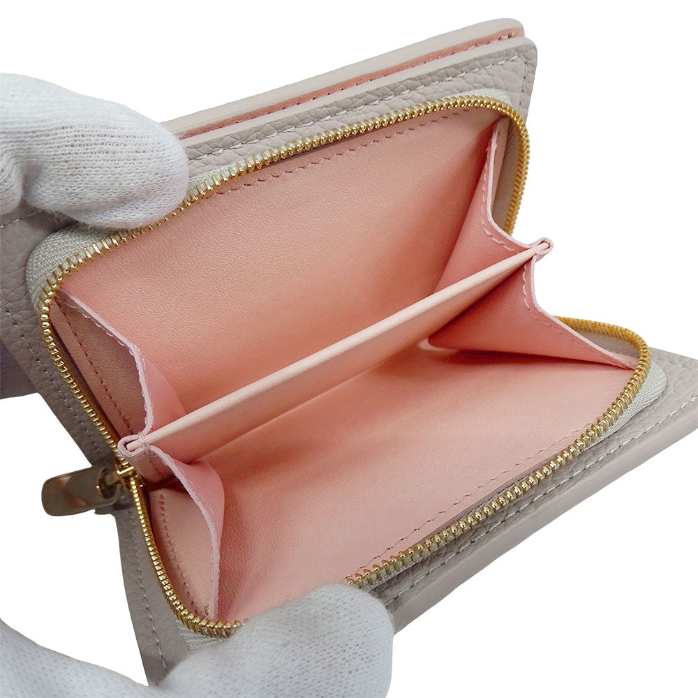 LOUIS VUITTON ルイ・ヴィトン ポルトフォイユ・クレア 二つ折り財布 マヒナ ブルームグレー M13470 モノグラムマヒナ レディース 【中古】