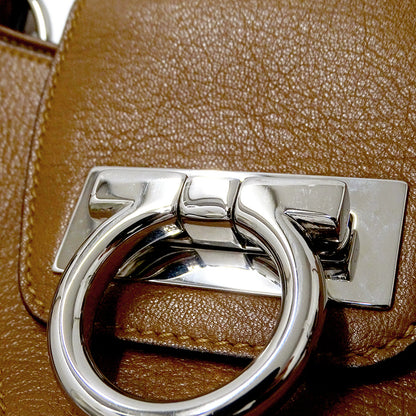 Ferragamo フェラガモ ショルダーバッグ ガンチーニ ブラウン レザー レディース 【中古】