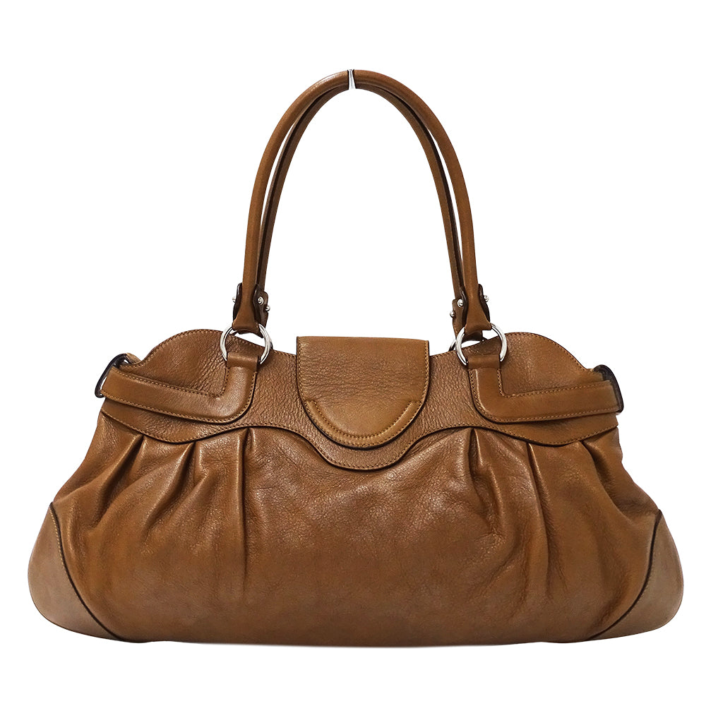 Ferragamo フェラガモ ショルダーバッグ ガンチーニ ブラウン レザー レディース 【中古】