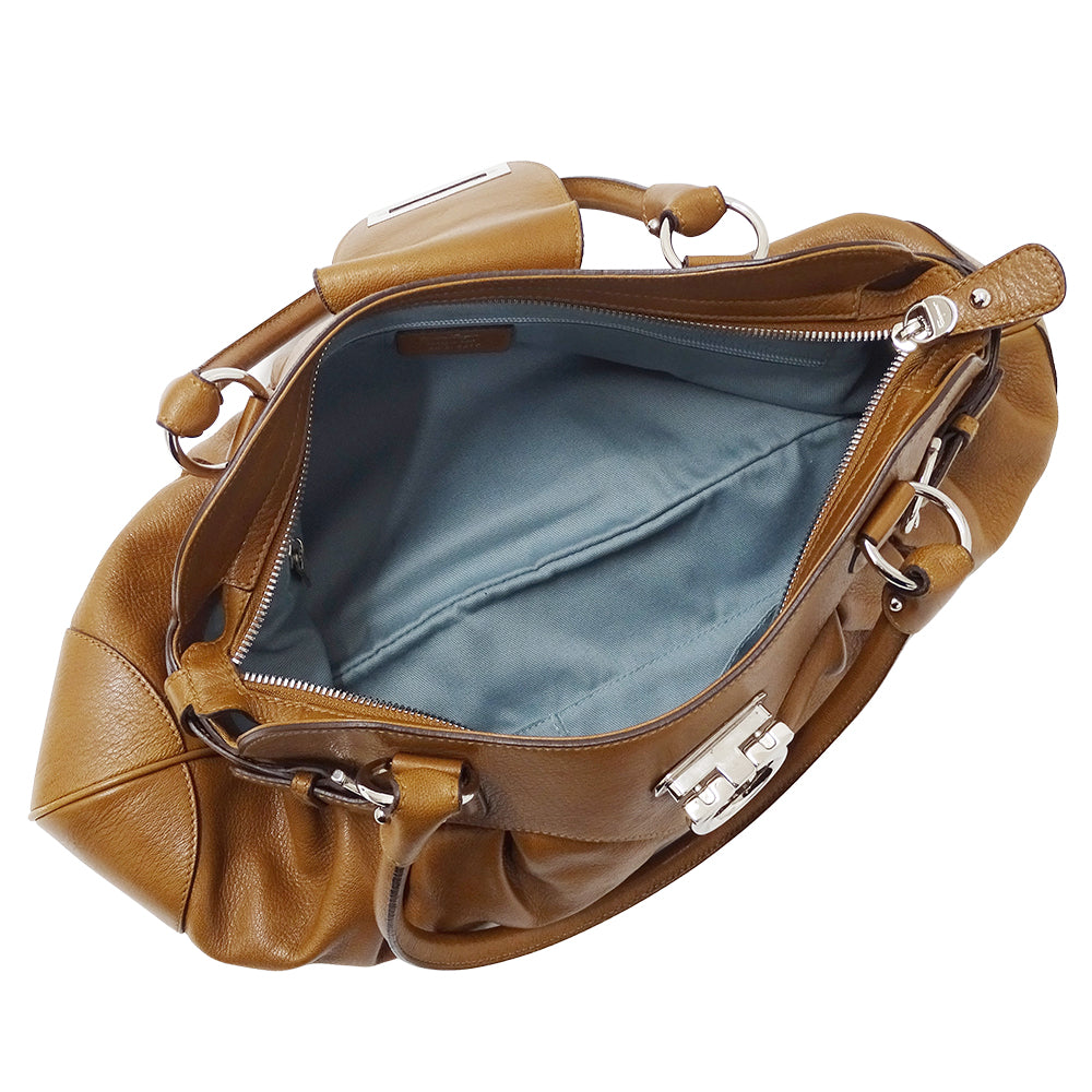 Ferragamo フェラガモ ショルダーバッグ ガンチーニ ブラウン レザー レディース 【中古】