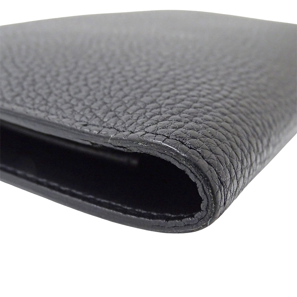 HERMES エルメス ドゴン GM 長財布 ブラック シルバー金具 トゴ レディース メンズ 【中古】