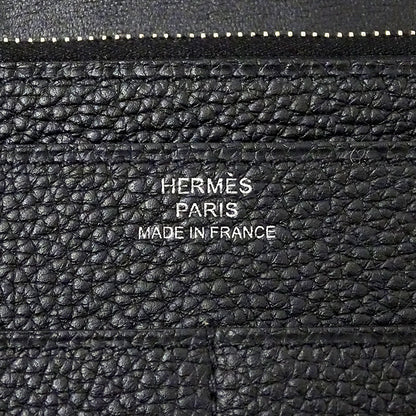 HERMES エルメス ドゴン GM 長財布 ブラック シルバー金具 トゴ レディース メンズ 【中古】