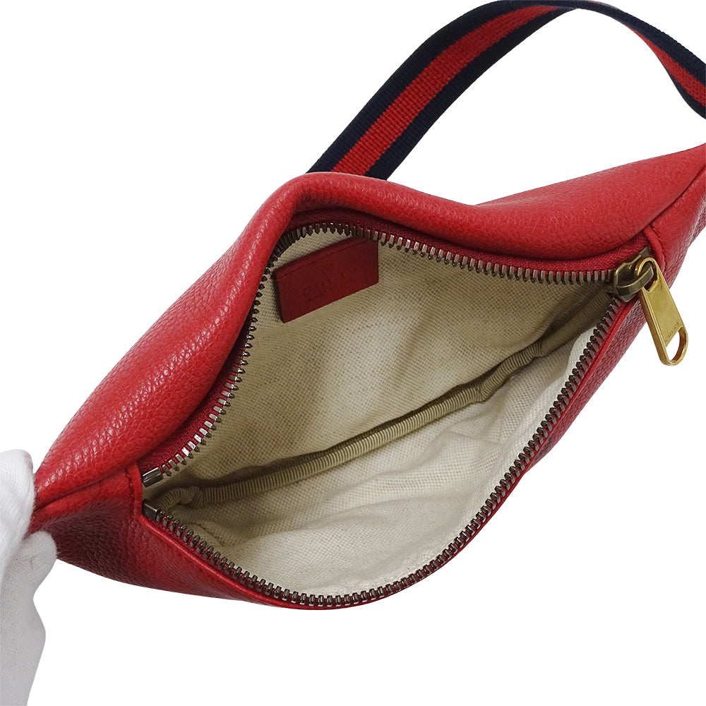 GUCCI グッチ ボディ・ウエストバッグ シェリー レッド 527792 レザー レディース メンズ 【中古】