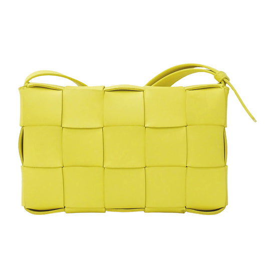 BOTTEGAVENETA ボッテガ・ヴェネタ ショルダーバッグ カセット クラシック マキシイントレチャート イエロー レザー レディース 【中古】