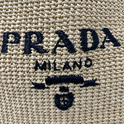 PRADA プラダ ラフィア ナチュラル トートバッグ イエロー 1BG392 ラフィア レディース 【中古】