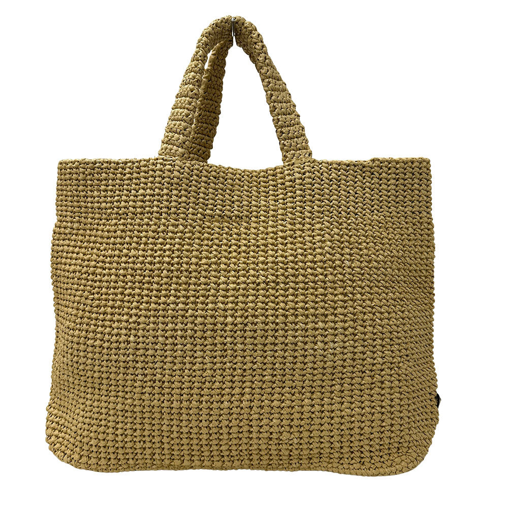 PRADA プラダ ラフィア ナチュラル トートバッグ イエロー 1BG392 ラフィア レディース 【中古】