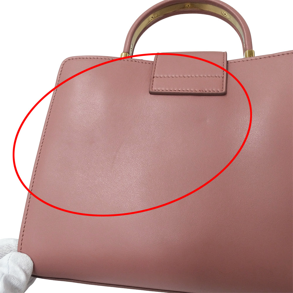 Ferragamo フェラガモ 2wayバッグ ガンチーニ ピンク レザー レディース 【中古】