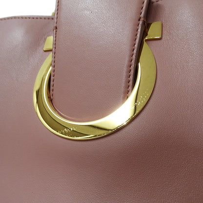 Ferragamo フェラガモ 2wayバッグ ガンチーニ ピンク レザー レディース 【中古】
