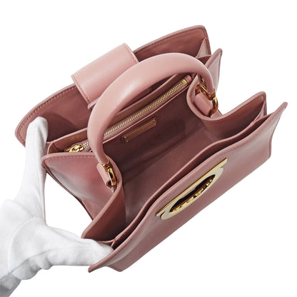 Ferragamo フェラガモ 2wayバッグ ガンチーニ ピンク レザー レディース 【中古】