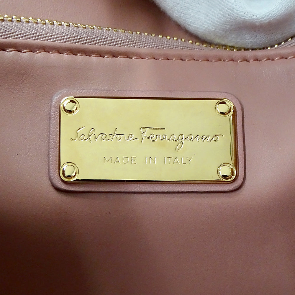 Ferragamo フェラガモ 2wayバッグ ガンチーニ ピンク レザー レディース 【中古】