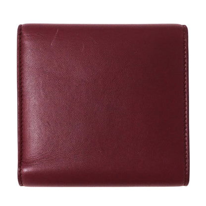 BOTTEGAVENETA ボッテガ・ヴェネタ 二つ折り財布 ボルドー レッド レザー レディース 【中古】