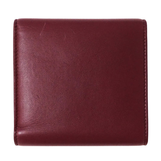 BOTTEGAVENETA ボッテガ・ヴェネタ 二つ折り財布 ボルドー レッド レザー レディース 【中古】