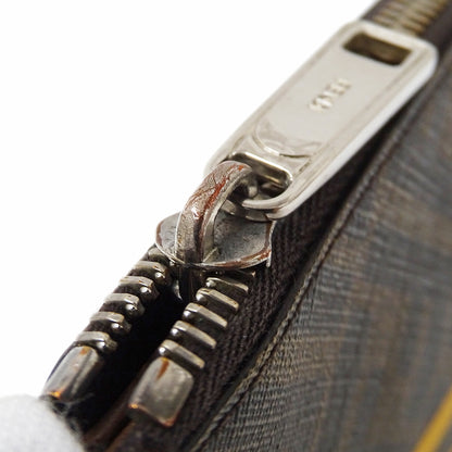 FENDI フェンディ クラッチ・セカンドバッグ ズッカ ブラウン イエロー 7N0126 PVC メンズ 【中古】