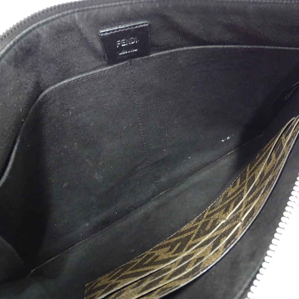 FENDI フェンディ クラッチ・セカンドバッグ ズッカ ブラウン イエロー 7N0126 PVC メンズ 【中古】