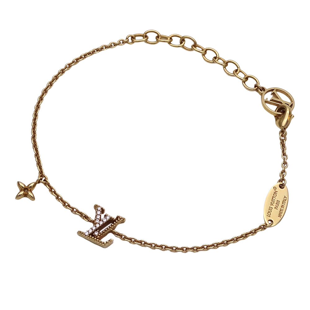 LOUIS VUITTON ルイ・ヴィトン ブレスレット LVアイコニック ブレスレット メタル ゴールド レディース M00587 【中古】