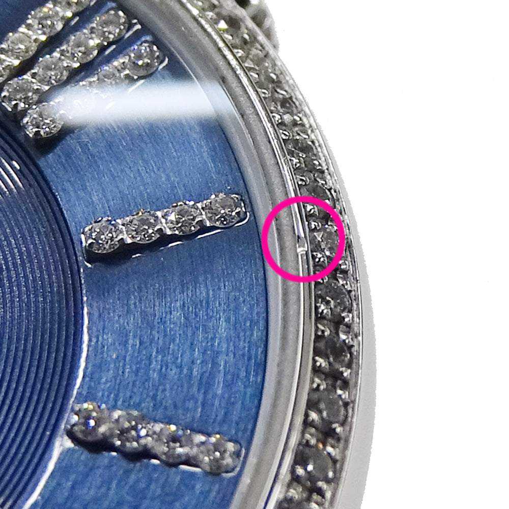 TIFFANY&Co. ティファニー アトラス 69291651 レディース 腕時計 クオーツ QZ ステンレス SS ダイヤモンド ネイビー 磨き済み 【中古】