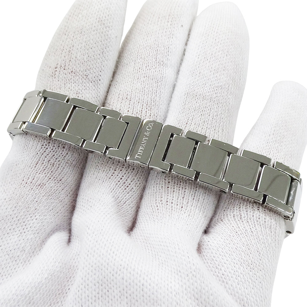 TIFFANY&Co. ティファニー アトラス 69291651 レディース 腕時計 クオーツ QZ ステンレス SS ダイヤモンド ネイビー 磨き済み 【中古】