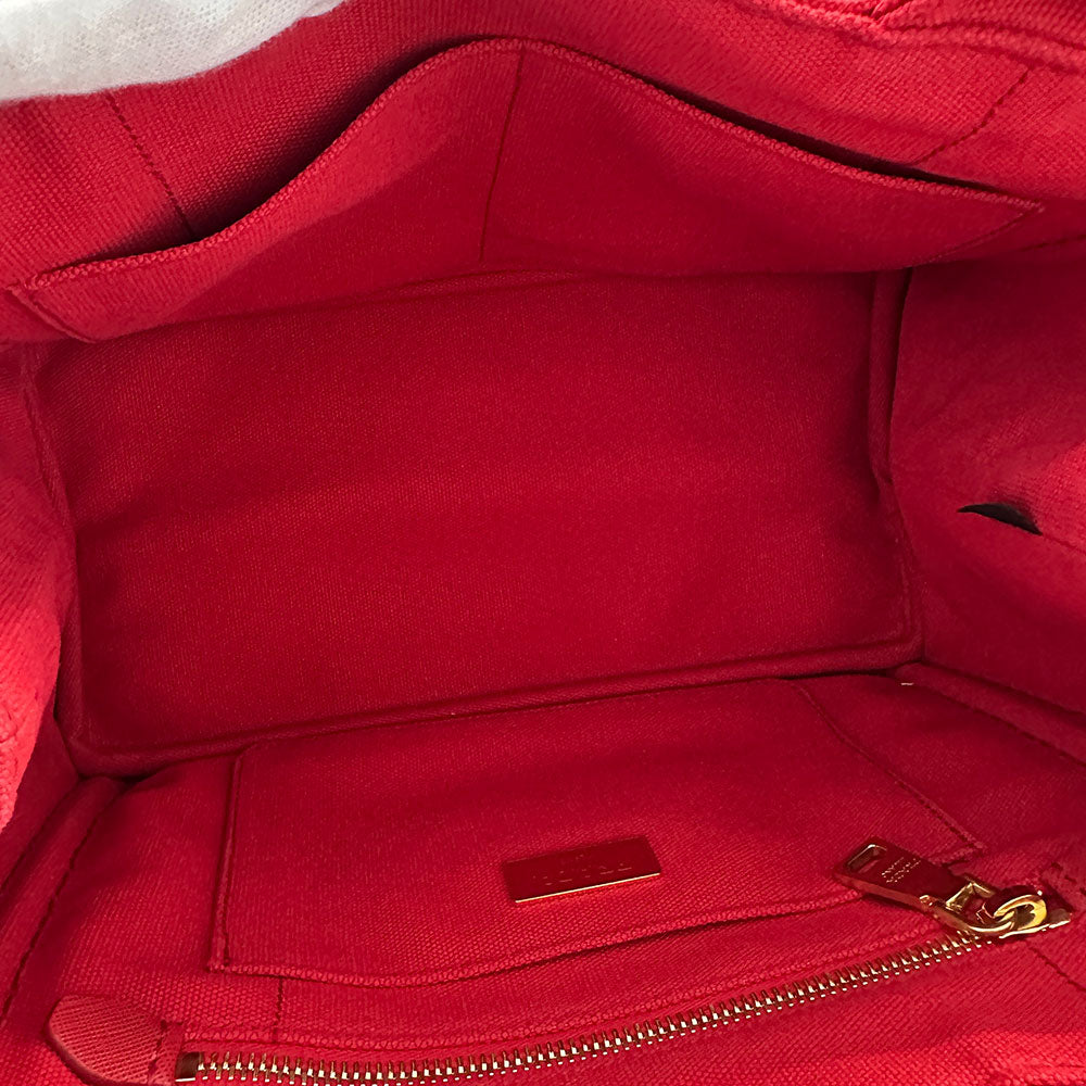 PRADA プラダ カナパ 2wayバッグ レッド 1BG439 キャンバス レディース 【中古】