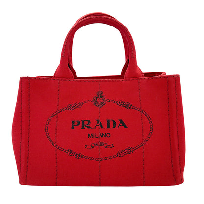 PRADA プラダ カナパ 2wayバッグ レッド 1BG439 キャンバス レディース 【中古】
