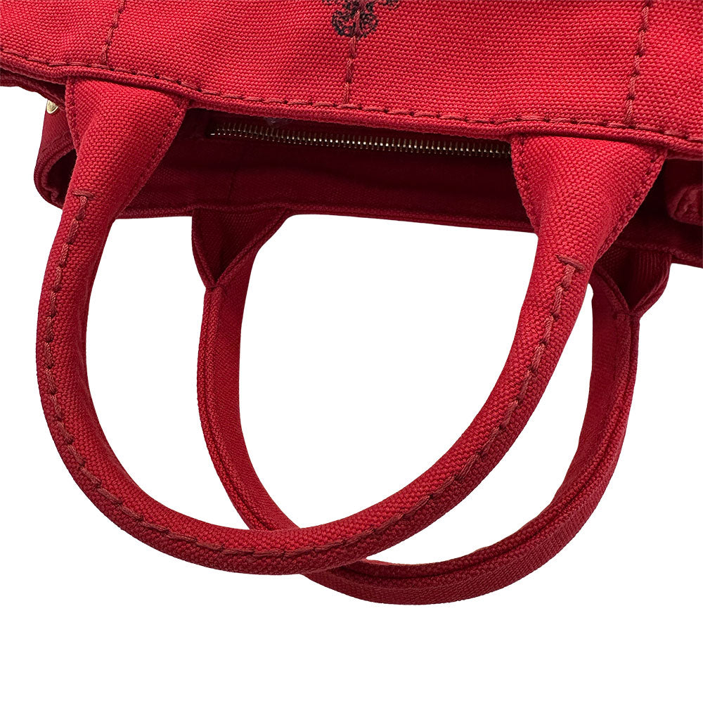 PRADA プラダ カナパ 2wayバッグ レッド 1BG439 キャンバス レディース 【中古】