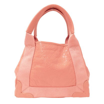 BALENCIAGA バレンシアガ ネイビーカバスXS 2wayバッグ サーモンピンク 390346 レザー レディース 【中古】