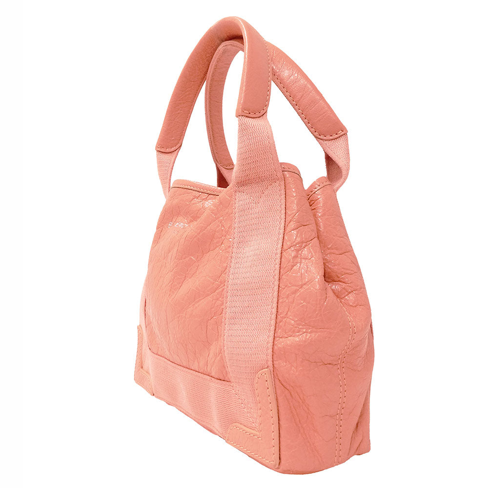 BALENCIAGA バレンシアガ ネイビーカバスXS 2wayバッグ サーモンピンク 390346 レザー レディース 【中古】