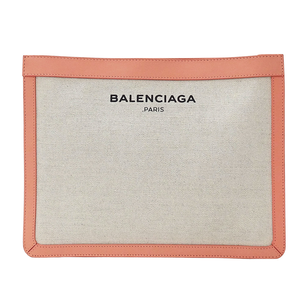 BALENCIAGA バレンシアガ クラッチ・セカンドバッグ ホワイト ピンク 410119 キャンバス レディース 【中古】